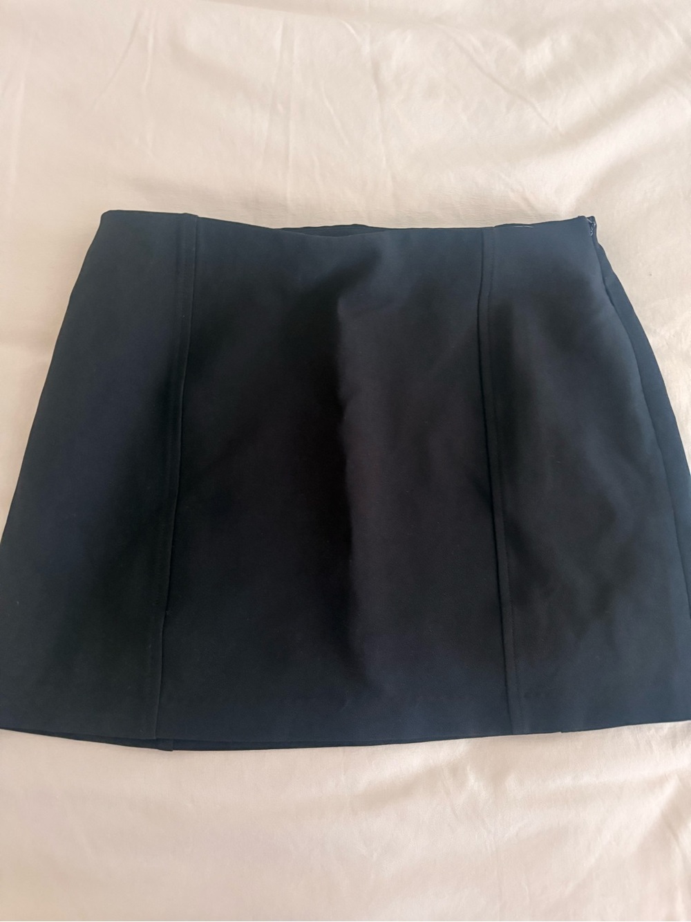 Tailored Black Mini Skirt with Panel Seams